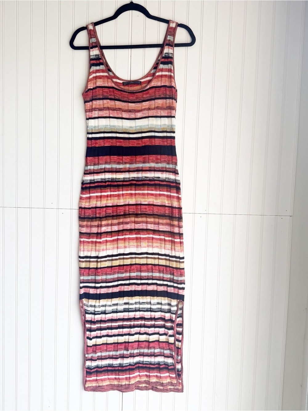Peruvian Connection Size S Multicolor Striped Pima Cotton Knit Tank Maxi Dress